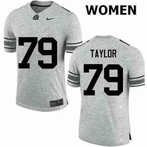 Women's Ohio State Buckeyes #79 Brady Taylor Gray Nike NCAA College Football Jersey July SRQ2744WP